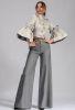 Federica 1 suit, brocade jacket and woollen, full length, bell trousers, pictured fabric unavailable