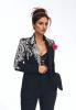 Freida suit with lace appliqués and flared high-waisted trousers