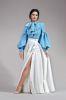 Luana 2 piece suit with Cezara A line skirt, natural thread