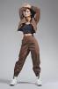 Smart-casual sport suit with cargo high waisted trousers, waterproof