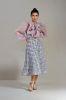 A-line, midi lace dress with dusty pink organza Lucretia shirt, back zipper closure, can be worn separately