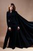 Cape-jacket suit with beads, feathers and lace appliques