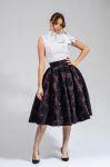 taffeta skirt, zipper closure, tulle underskirt