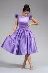 Lidia dress, cotton satinated taffeta, tulle underskirt , custom made