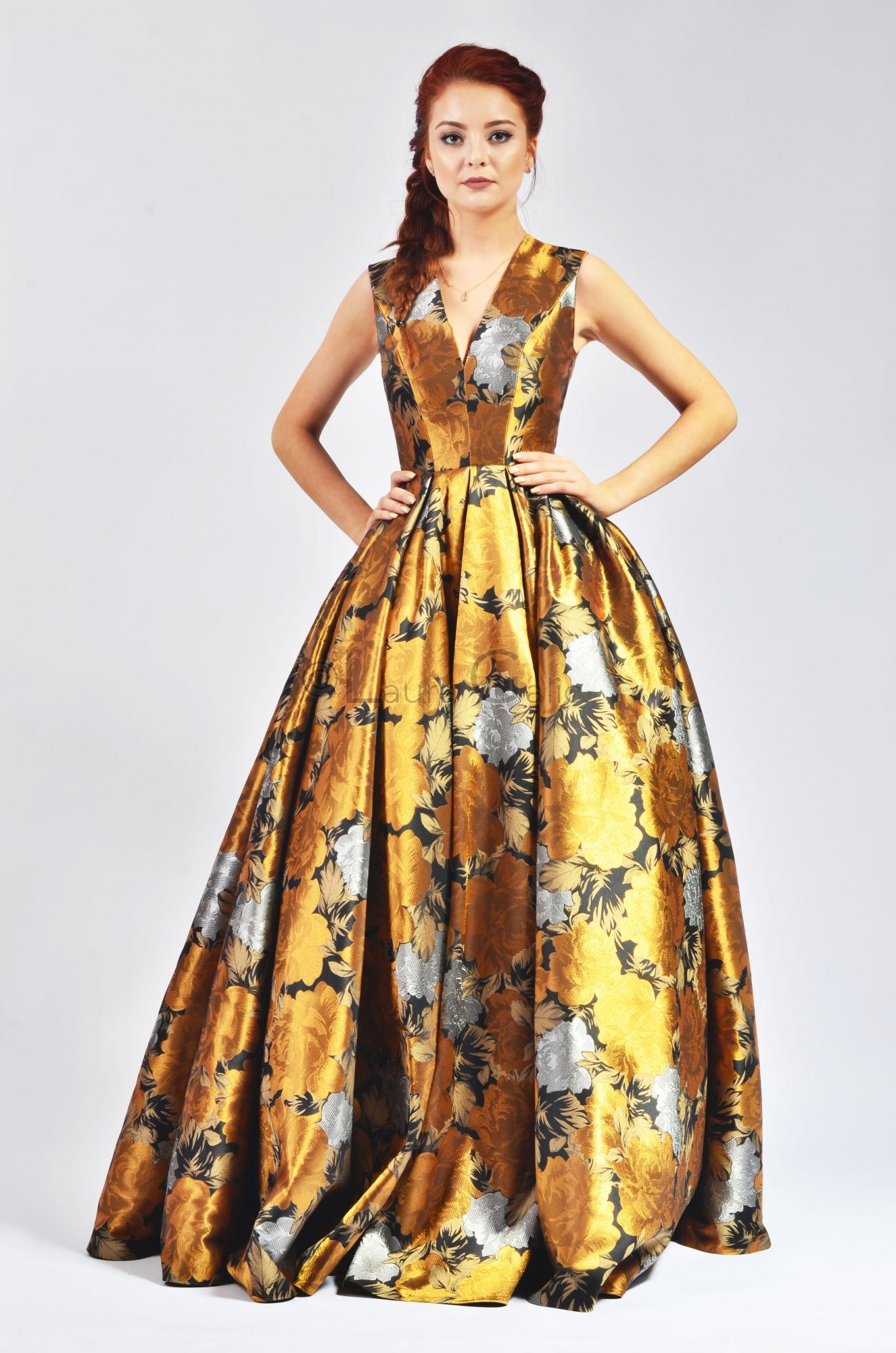 Brocade dress long shop