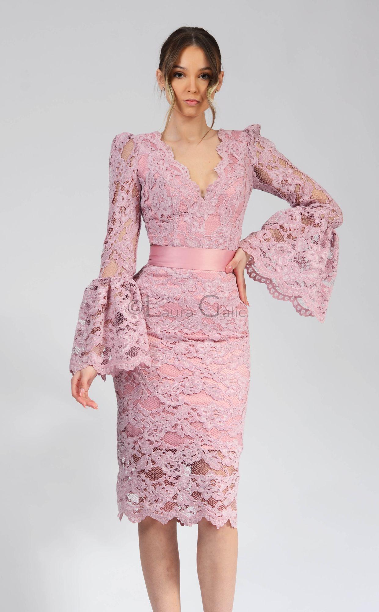 【新品未使用】 Rosa Lace Peplum Skirt Parker Pink Lace Skirt I Bottoms I Apparel