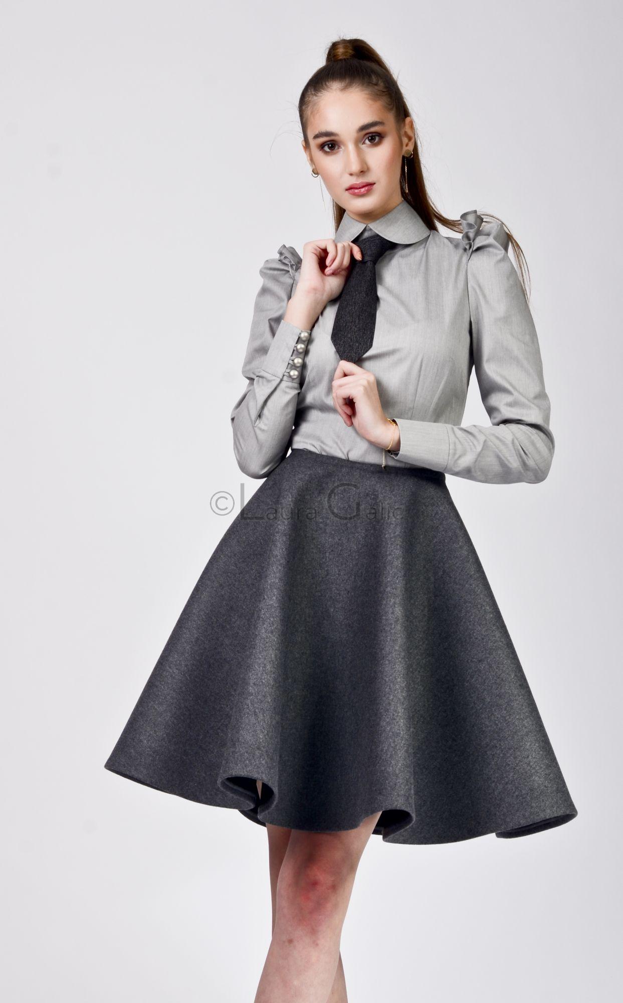 Mini wool skirt doubled with scuba fabric Gina 2 skirt