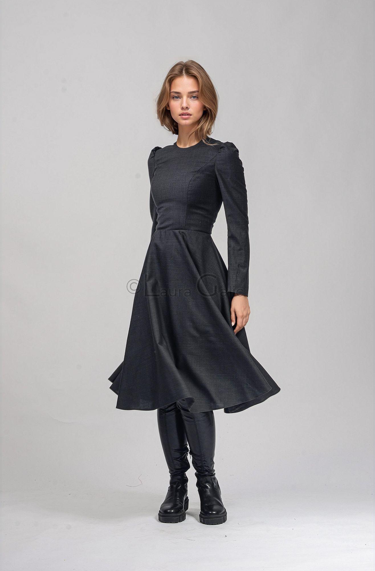 Black a line office skirt cheap